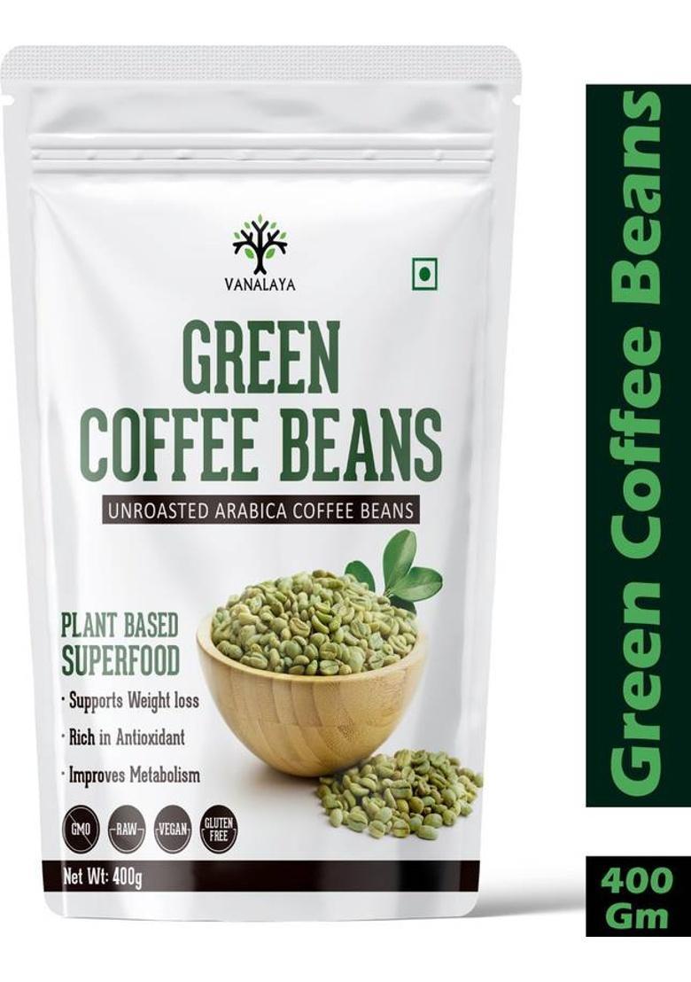 Vanalaya Green Coffee Bean Unroasted Arabica Organic Pure And Natural For Weight Loss Improve Energy Focus And Mood Coffee Beans (400 G, Green Coffee Flavoured)