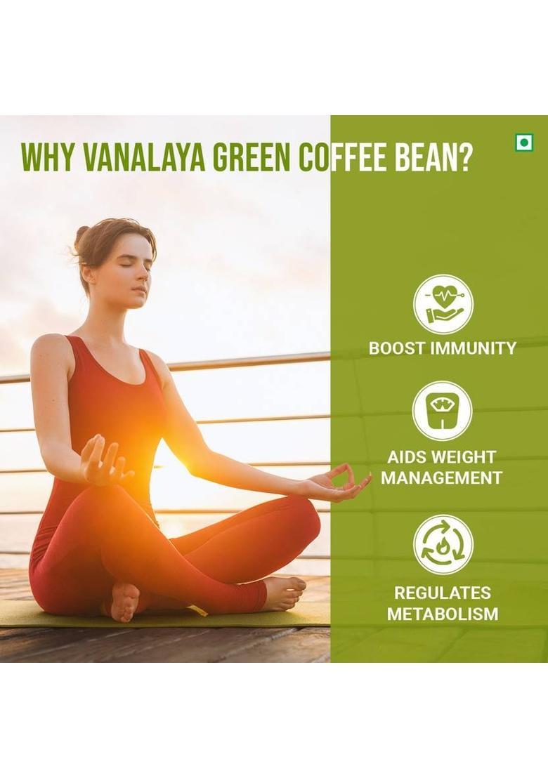 Vanalaya Green Coffee Bean Unroasted Arabica Organic Pure And Natural For Weight Loss Improve Energy Focus And Mood Coffee Beans (400 G, Green Coffee Flavoured)