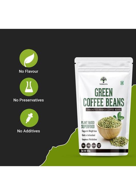 Vanalaya Green Coffee Bean Unroasted Arabica Organic Pure And Natural For Weight Loss Improve Energy Focus And Mood Coffee Beans (400 G, Green Coffee Flavoured)