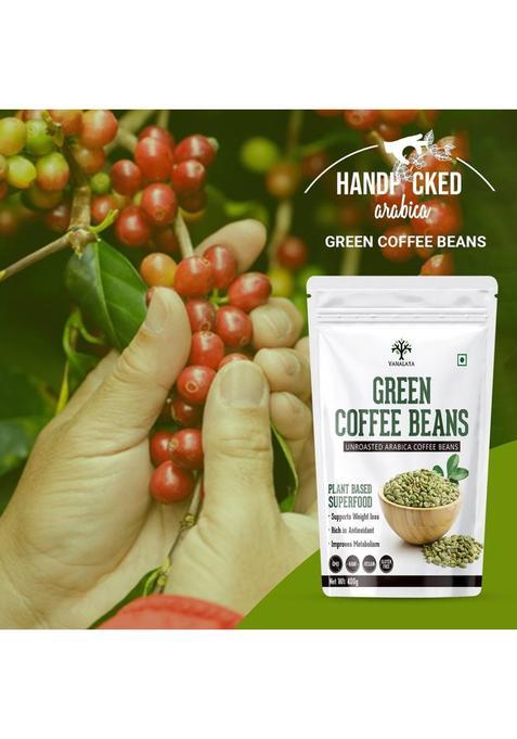 Vanalaya Green Coffee Bean Unroasted Arabica Organic Pure And Natural For Weight Loss Improve Energy Focus And Mood Coffee Beans (400 G, Green Coffee Flavoured)