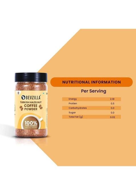 Bevzilla 75 Grams Hazelnut Flavoured Instant Coffee Powder|Hot & Cold Instant Coffee (75 G, Hazelnut Flavoured)