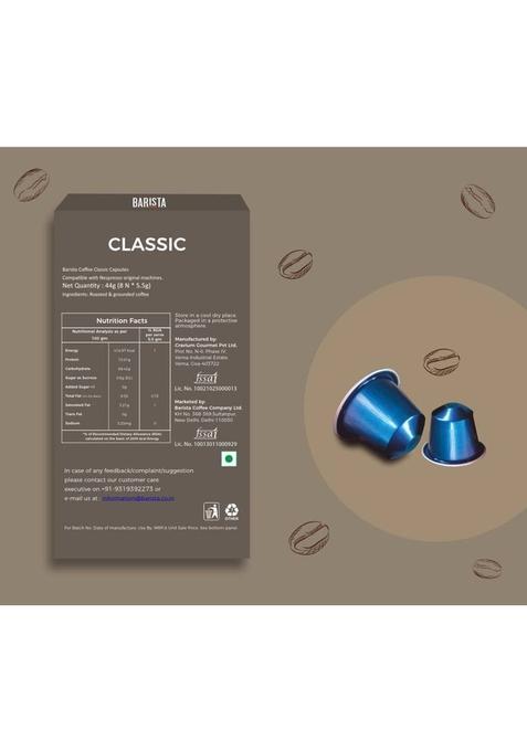 Barista Coffee Capsule Classic Roast & Ground Coffee (8 X 5.5 G)