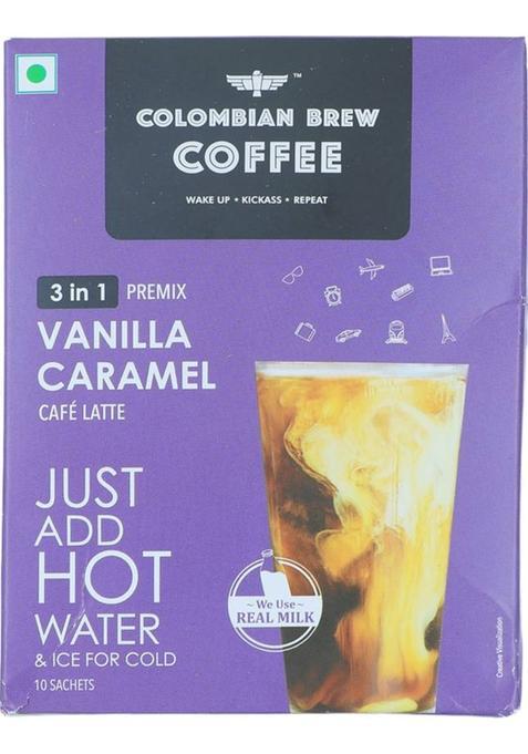 Colombian Brew Assorted Instant Coffee Café Latte, Cappuccino, Hazelnut, Vanilla Caramel, Double Choco Mocha Instant Coffee (4 X 200 G)
