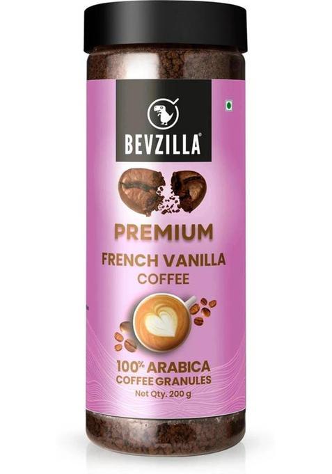 Bevzilla 200 Gram Vanilla Flavoured Instant Coffee Powder|Make 100 Cups|Hot & Cold Brews Instant Coffee (200 G, French Vanilla Flavoured)