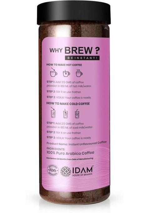 Bevzilla 200 Gram Vanilla Flavoured Instant Coffee Powder|Make 100 Cups|Hot & Cold Brews Instant Coffee (200 G, French Vanilla Flavoured)