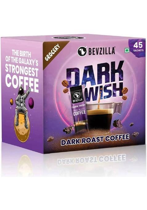 Bevzilla Instant Coffee Powder 45 Dark Wish (Black Roast) Instant Strong Coffee Sachets Instant Coffee&nbsp;&nbsp;(90 G)