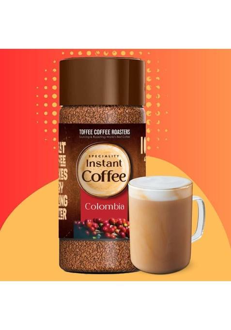 Toffee Coffee Roasters Colombia Speciality Instant Coffee | 100% Arabica | Ready In Seconds | Instant Coffee (100 G, Nut, Chocolate Flavoured)