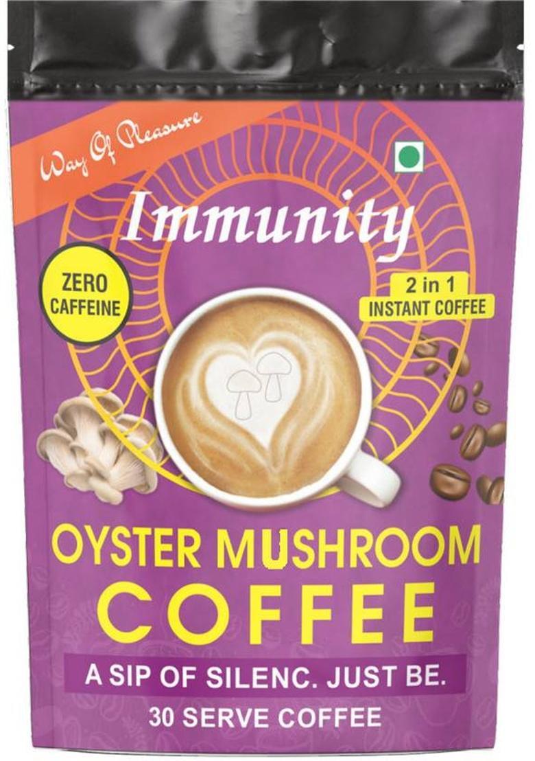 Way Of Pleasure Oyster Mushroom Premix Made With Oyster Mushroom Extract Caffeine Free Coffee Instant Coffee (50 G, Green Coffee Flavoured)