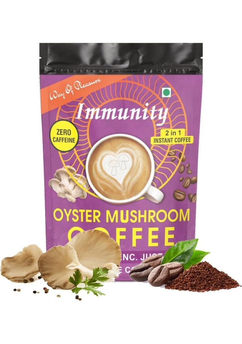 Way Of Pleasure Oyster Mushroom Premix Made With Oyster Mushroom Extract Caffeine Free Coffee Instant Coffee (50 G, Green Coffee Flavoured)