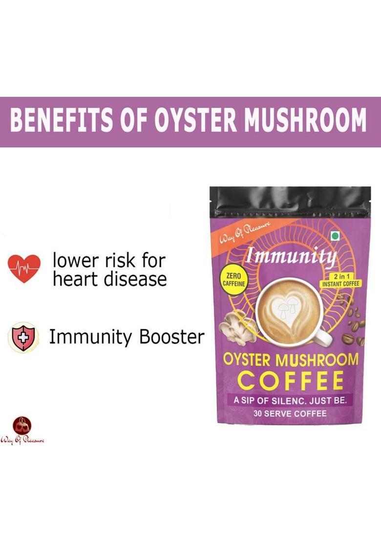 Way Of Pleasure Oyster Mushroom Premix Made With Oyster Mushroom Extract Caffeine Free Coffee Instant Coffee (50 G, Green Coffee Flavoured)