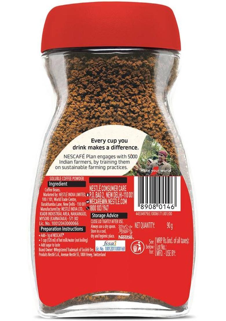 Nescafe Classic Coffee Powder Jar, 100% Pure Instant Coffee (90 G)