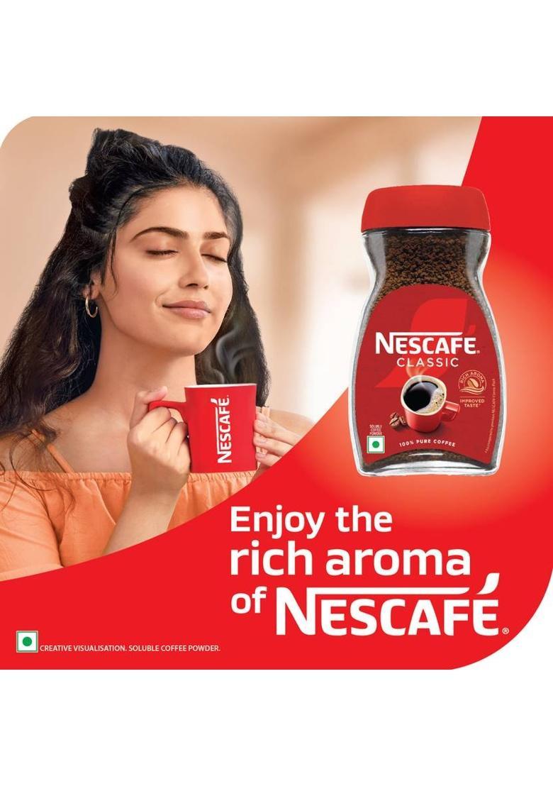 Nescafe Classic Coffee Powder Jar, 100% Pure Instant Coffee (90 G)