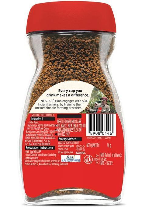 Nescafe Classic Coffee Powder Jar, 100% Pure Instant Coffee (90 G)