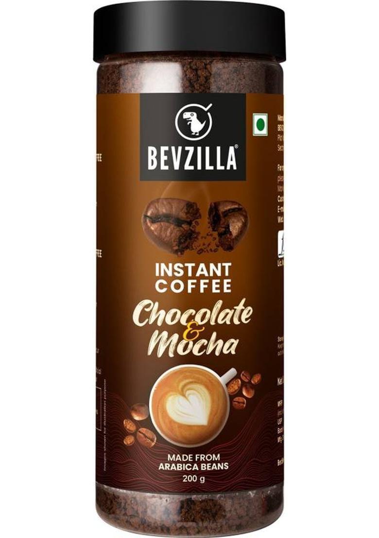 Bevzilla 200 Gram Choclate & Mocha Instant Coffee Powder|Make 100 Cups|Hot & Cold Coffee Instant Coffee (200 G, Assorted Flavoured)