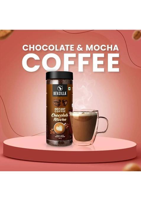 Bevzilla 200 Gram Choclate & Mocha Instant Coffee Powder|Make 100 Cups|Hot & Cold Coffee Instant Coffee (200 G, Assorted Flavoured)