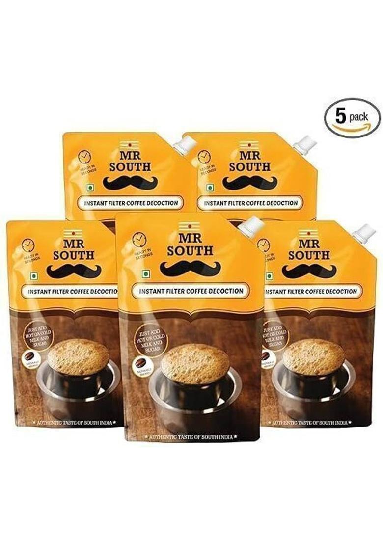 Mr. South Filter Coffee Liquid Decoction Instant Coffee (5 X 100 Ml, Green Coffee Flavoured)