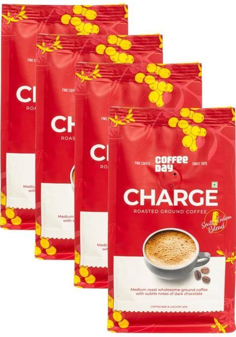 Café Coffee Day Cafe Coffee Day Charge Coffee Powder (60% Coffee 40% Chicory) Roast & Ground Coffee (4 X 200 G)