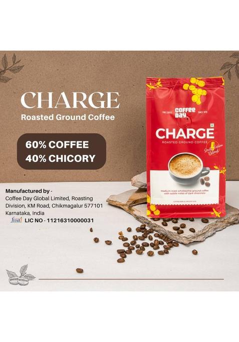 Café Coffee Day Cafe Coffee Day Charge Coffee Powder (60% Coffee 40% Chicory) Roast & Ground Coffee (4 X 200 G)