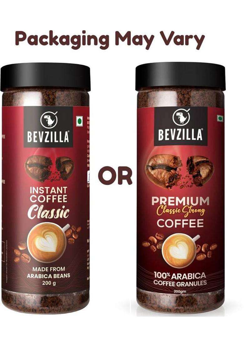Bevzilla Pack Of 2 Classic Coffee Powder|Hot & Cold Instant Coffee&nbsp;&nbsp;(2 X 200 G) - Indya