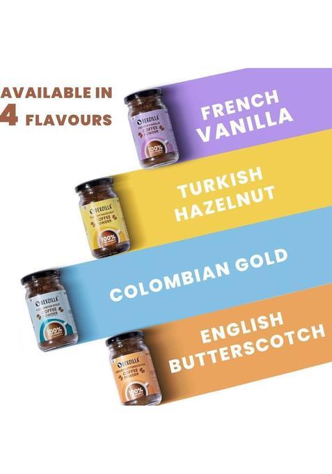 Bevzilla Pack Of 2 Hazelnut Instant Coffee Powder| Hot & Cold Instant Coffee (2 X 75 G, Hazelnut Flavoured)