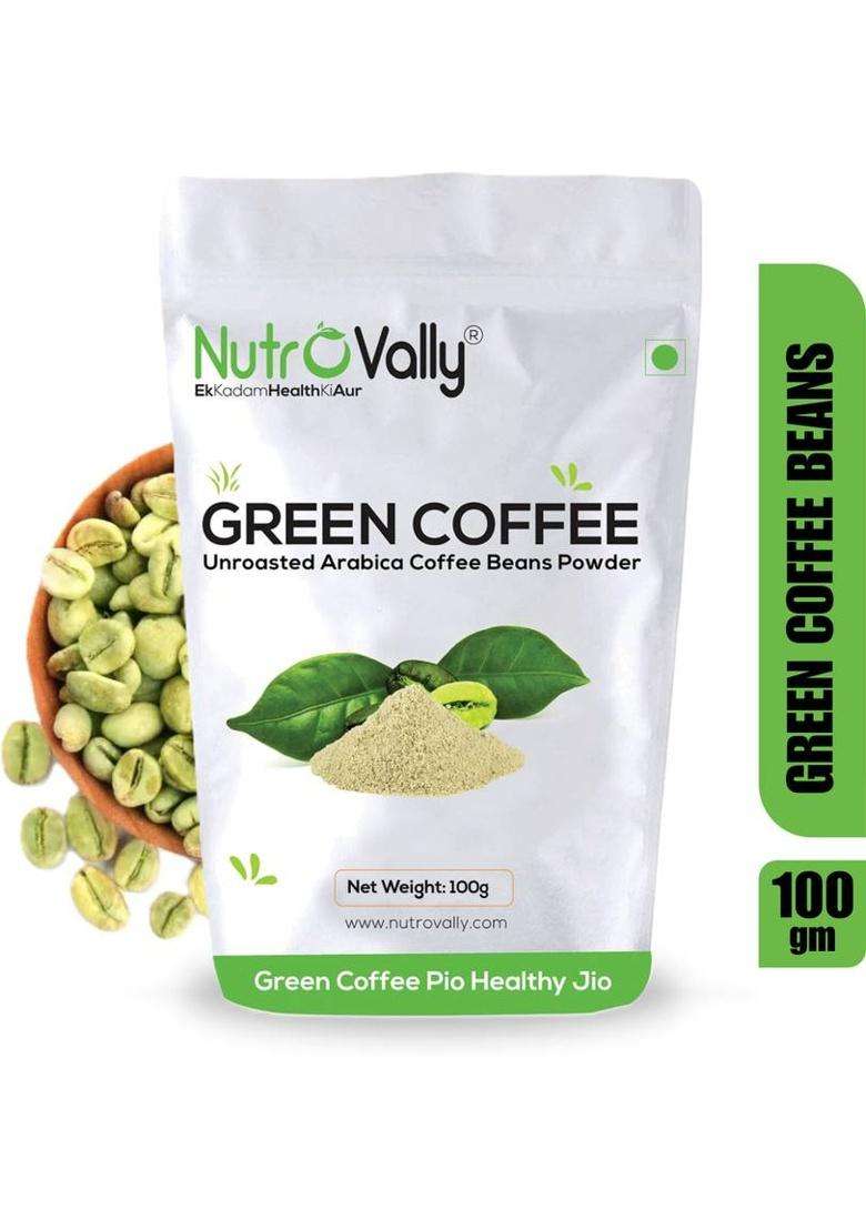 Nutrovally Organic Green Coffee Beans Powder For Weight Loss. Instant Coffee&nbsp;&nbsp;(100 G, Green Coffee Flavoured) - Indya