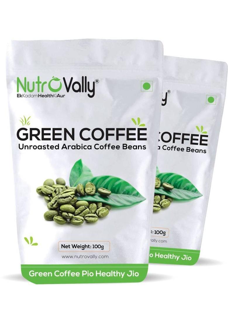 Nutrovally Organic Green Coffee Beans For Weight Loss Coffee Beans (2 X 100 G)