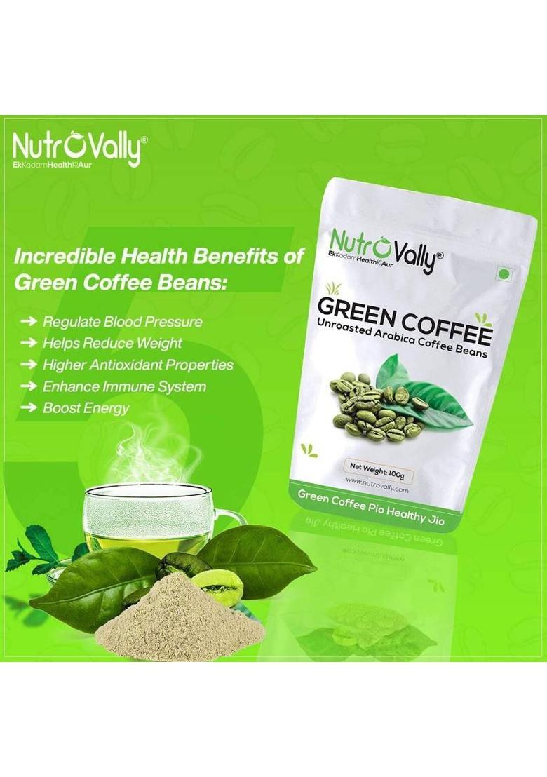 Nutrovally Organic Green Coffee Beans For Weight Loss Coffee Beans (2 X 100 G)