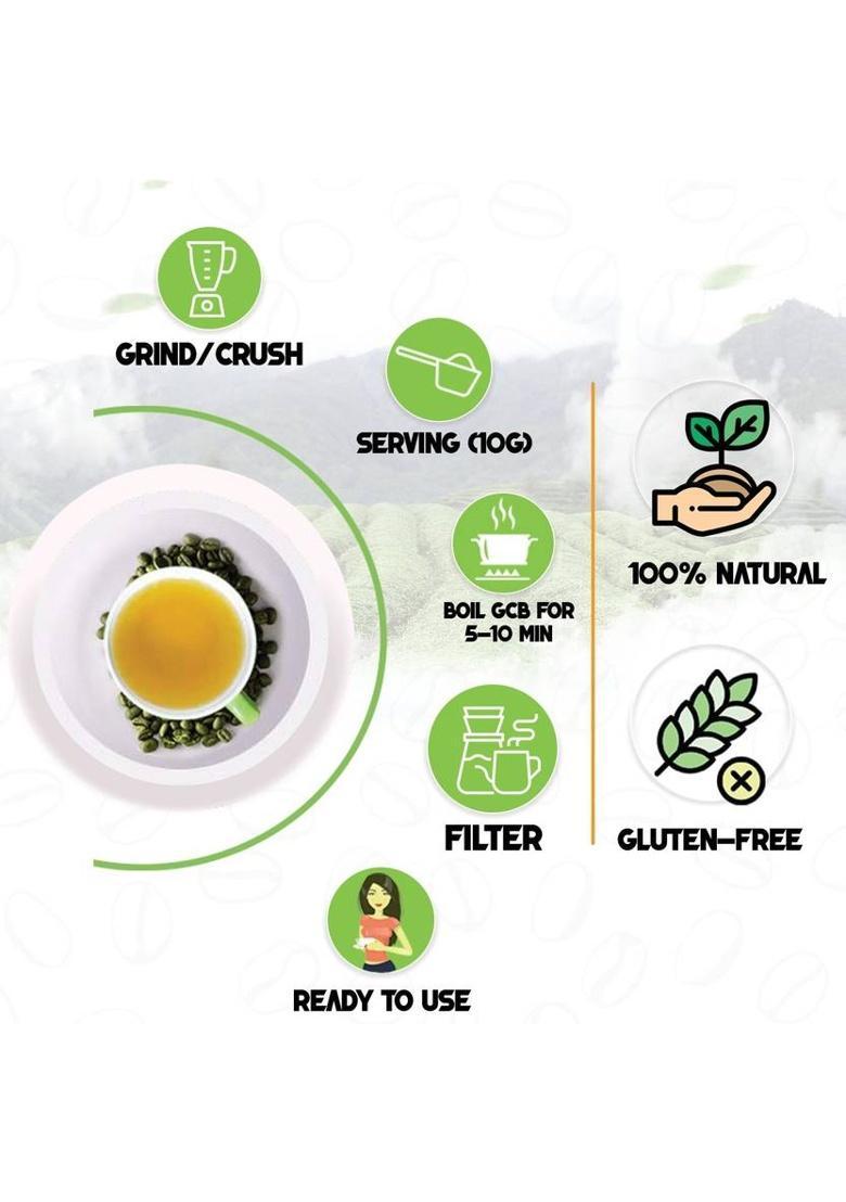 Nutrovally Organic Green Coffee Beans For Weight Loss Coffee Beans (2 X 100 G)