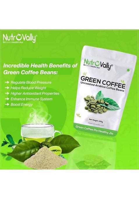 Nutrovally Organic Green Coffee Beans For Weight Loss Coffee Beans (2 X 100 G)
