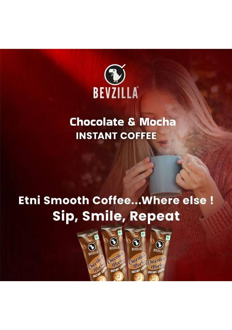 Bevzilla 48 Chocolate & Mocha Coffee Powder Sachets | Instant Coffee (96 G, Assorted Flavoured)