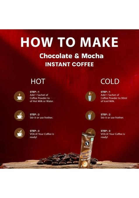 Bevzilla 48 Chocolate & Mocha Coffee Powder Sachets | Instant Coffee (96 G, Assorted Flavoured)