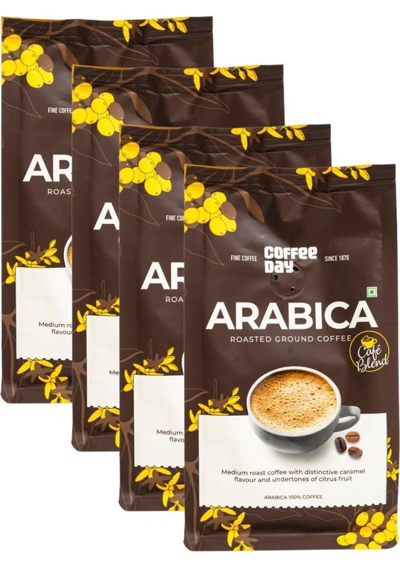 Cafe Coffee Day Arabica Coffee Powder (100% Pure Coffee, Light To Medium Roast) Ground Coffee Filter Coffee (4 X 200 G)