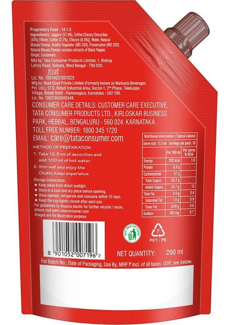 Tata Coffee Chukku Kaapi Decoction Liquid, Easy To Make Filter Coffee (200 Ml, Cardamom, Ginger Flavoured)