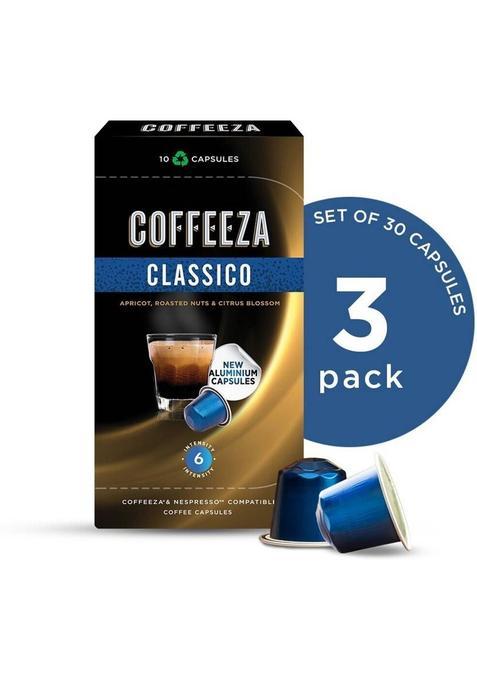 Coffeeza Classico Coffee Capsules Pack Of 30 Pods -Nespresso Compatible Coffee Capsules Pods Instant Coffee (30 X 5.5 G)
