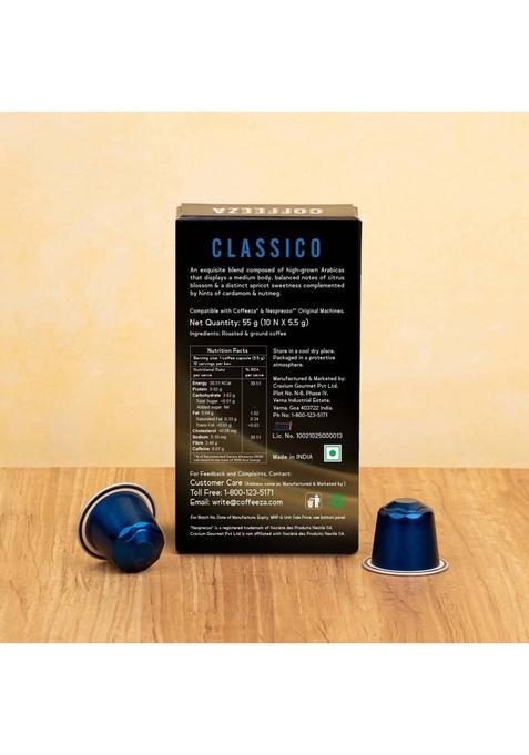 Coffeeza Classico Coffee Capsules Pack Of 30 Pods -Nespresso Compatible Coffee Capsules Pods Instant Coffee (30 X 5.5 G)
