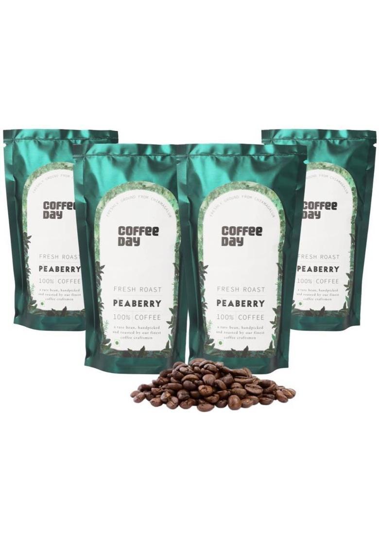 Cafe Coffee Day Peaberry (100% Coffee) Premium Instant Filter Coffee Powder Roast & Ground Coffee (4 X 200 G)