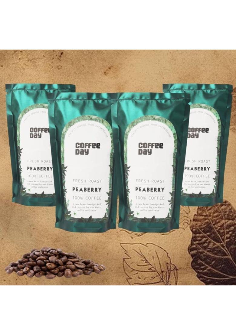 Cafe Coffee Day Peaberry (100% Coffee) Premium Instant Filter Coffee Powder Roast & Ground Coffee (4 X 200 G)