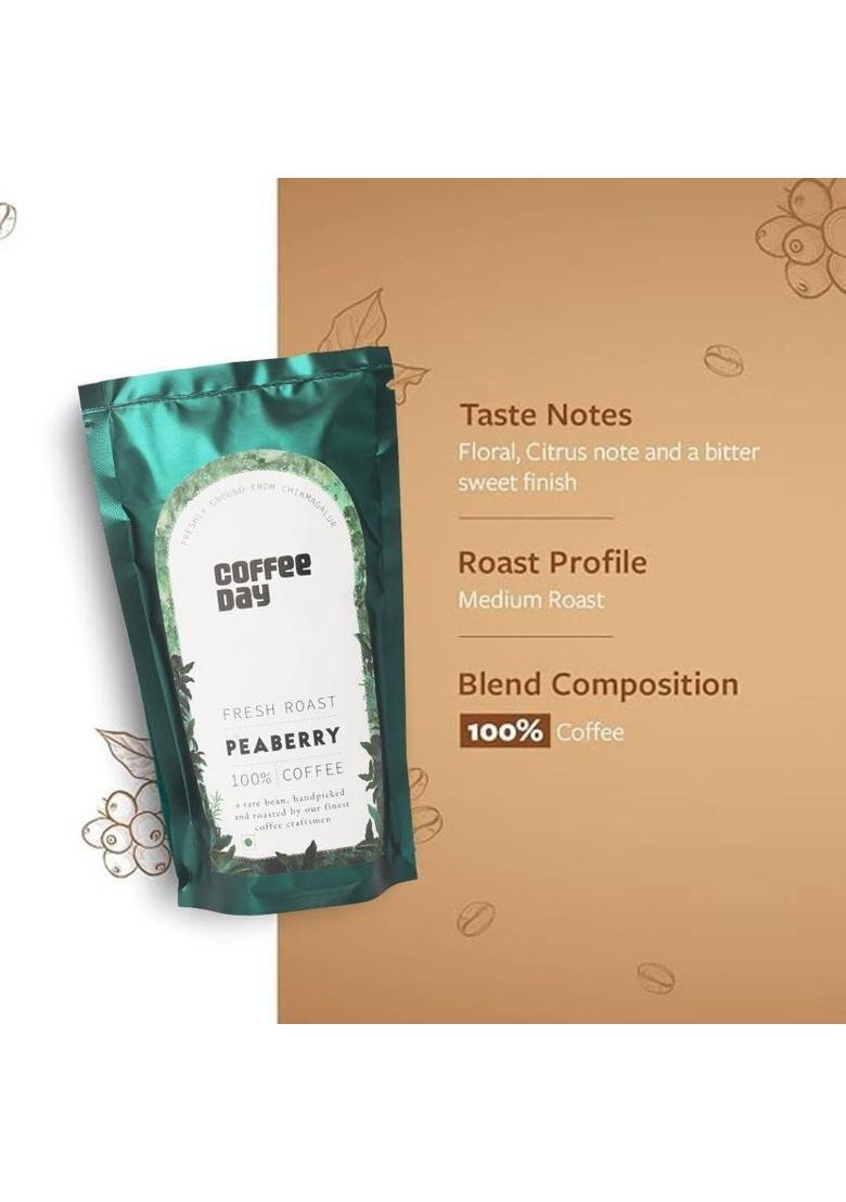 Cafe Coffee Day Peaberry (100% Coffee) Premium Instant Filter Coffee Powder Roast & Ground Coffee (4 X 200 G)