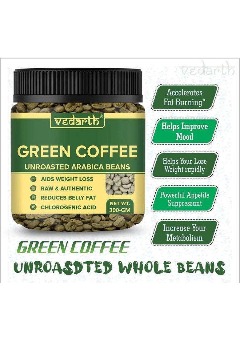 Vedarth Organics Premium Green Coffee Beans Helps In Weight Loss -300Gram Coffee Beans (300 G, Green Coffee Flavoured)