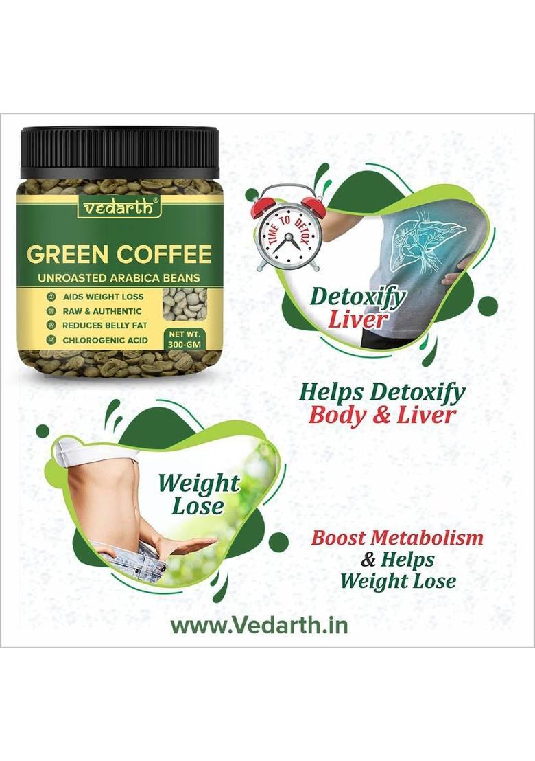 Vedarth Organics Premium Green Coffee Beans Helps In Weight Loss -300Gram Coffee Beans (300 G, Green Coffee Flavoured)