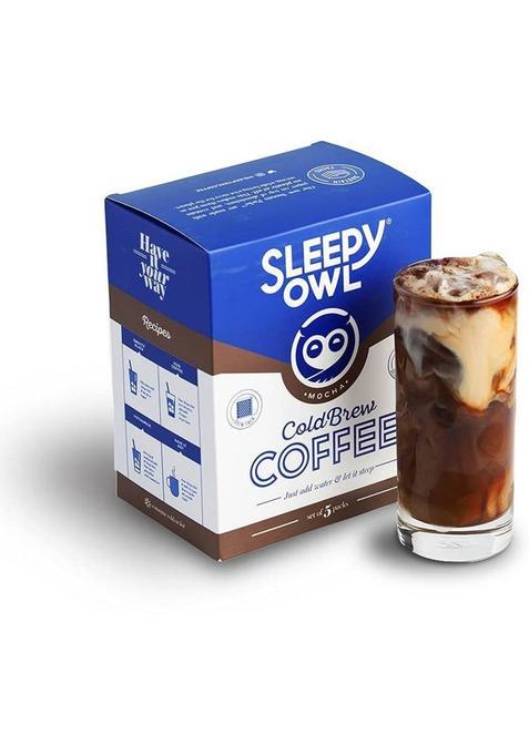 Sleepy Owl Owl Coffee Mocha Cold Brew | 5 Brew Packs | 3 Step Brew