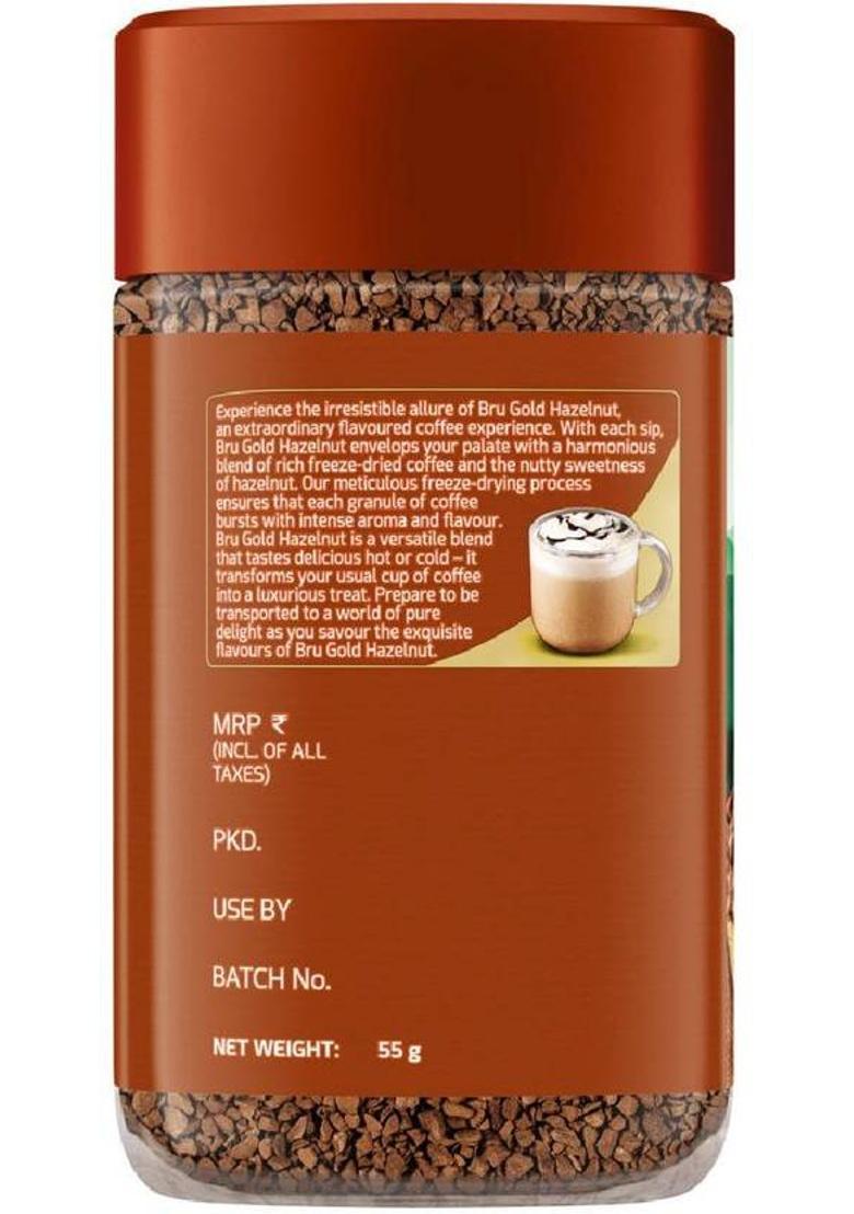 Bru Gold Freeze Dried Hazelnut 55Gm Instant Coffee (55 G, Hazelnut Flavoured)
