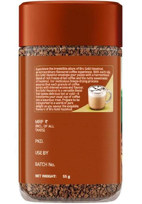 Bru Gold Freeze Dried Hazelnut 55Gm Instant Coffee (55 G, Hazelnut Flavoured)