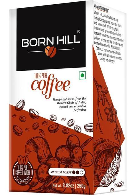 Born Hill Coffee Powder | 0% Chicory | 100% Natural | Roast & Ground Coffee (250 G)