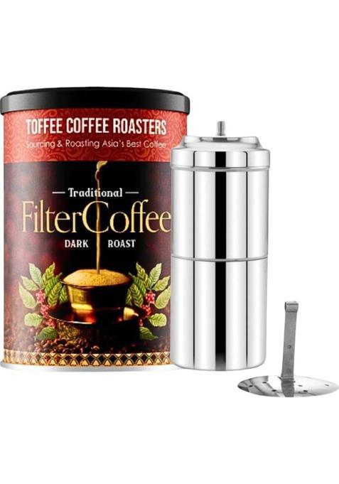 Toffee Coffee Roasters | Traditional South Indian Filter Coffee + Free Filter Coffee Maker (220Ml) | Filter Coffee&nbsp;&nbsp;(200 G)