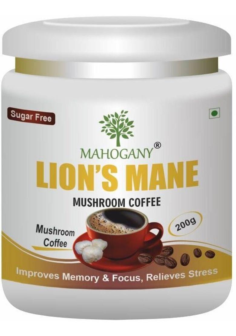 Mahogany Lion'S Mane Mushroom Mix Coffee- Improves Memory And Focus, Relieves Stress Instant Coffee (200 G)