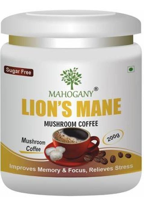 Mahogany Lion'S Mane Mushroom Mix Coffee- Improves Memory And Focus, Relieves Stress Instant Coffee (200 G)
