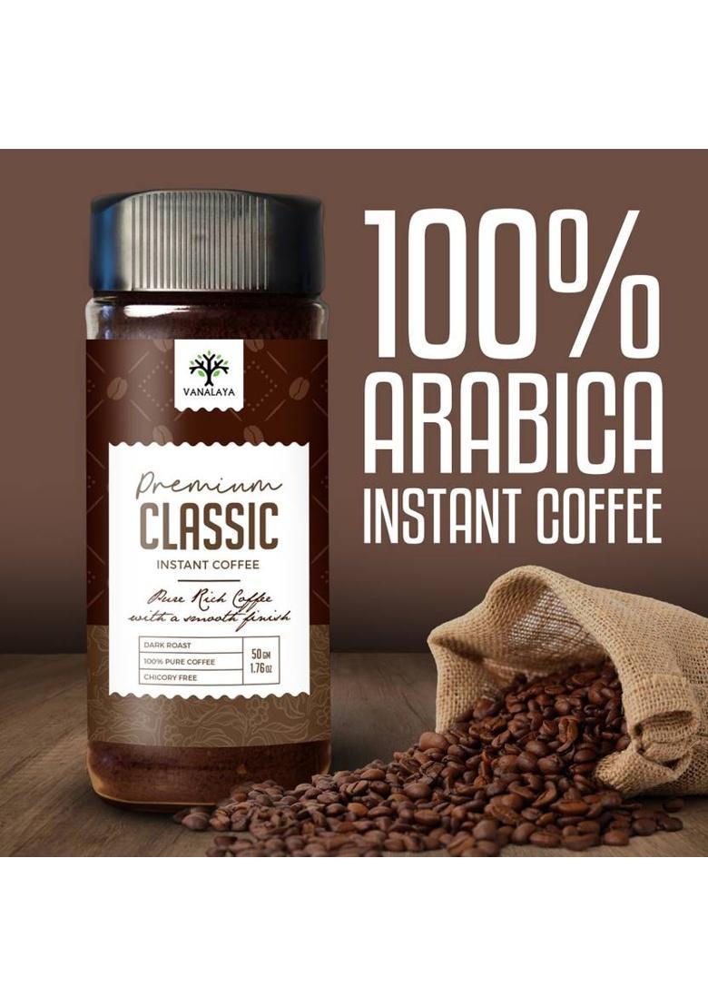 Vanalaya Premium Classic Instant Coffee, Black Coffee Powder For Weight Loss Instant Coffee (100 G)
