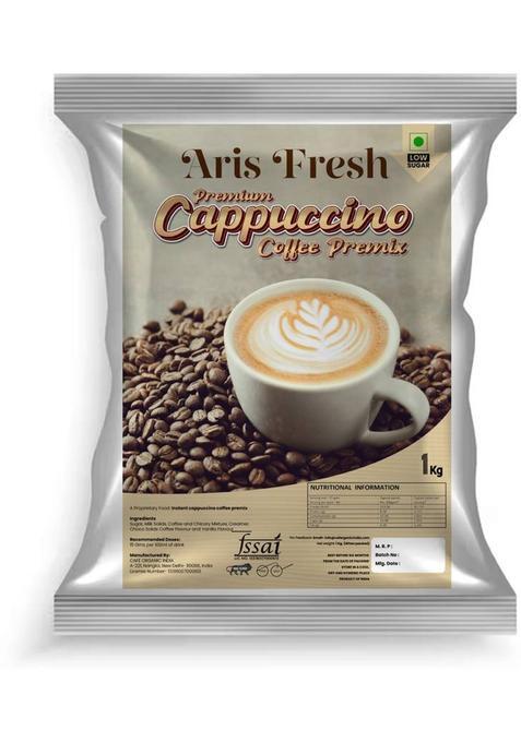 Aris Fresh Instant Cappuccino Coffee Premix | Premium Quality | Low Sugar | Make 70 Cups | Instant Coffee (1 Kg, Chocolate, Vanilla Flavoured)