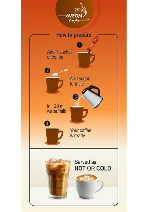 Aveon Cafe Decaf Sachet-25 Instant Coffee (50 G, Pure Flavoured)